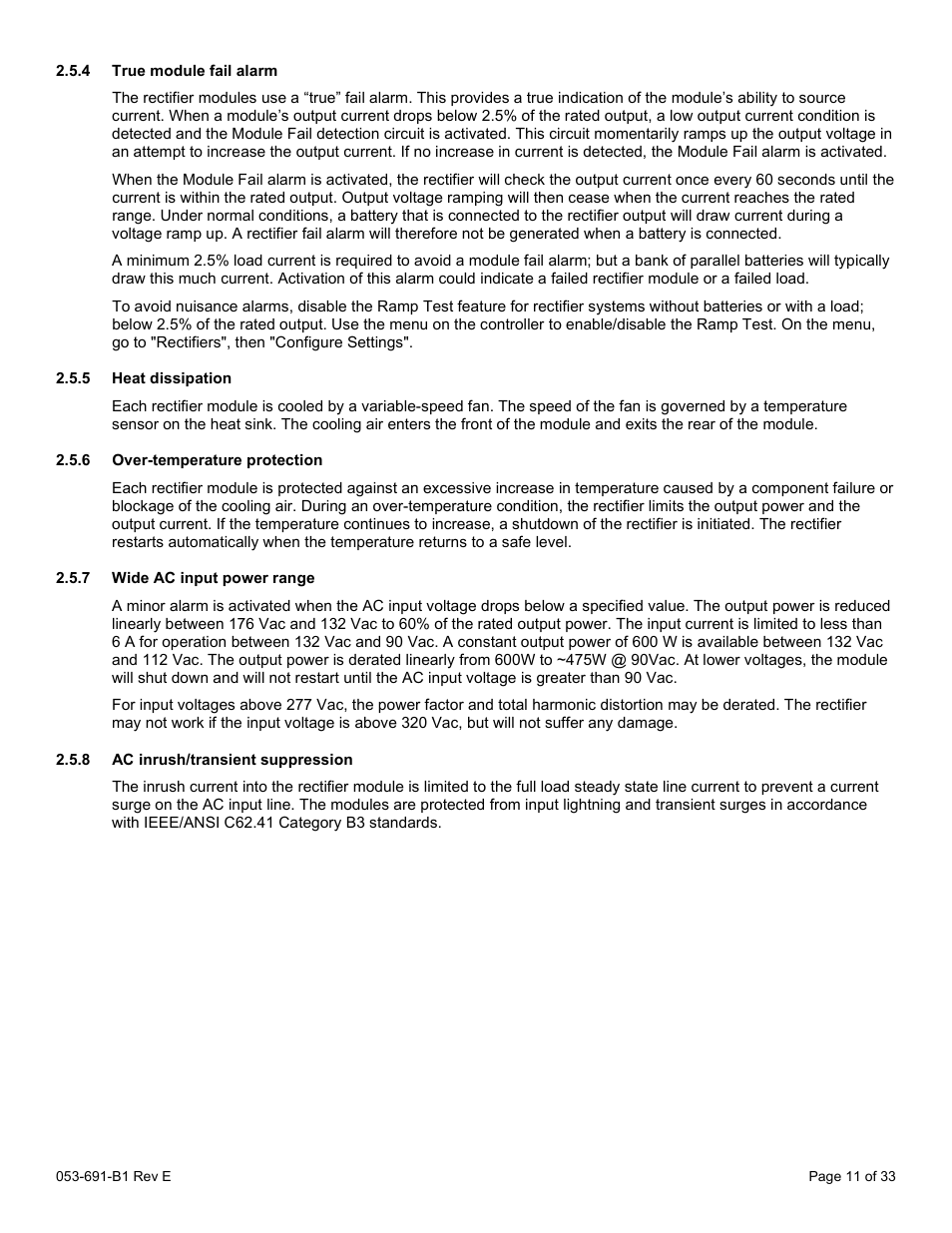4 true module fail alarm, 5 heat dissipation, 6 over-temperature protection | 7 wide ac input power range, 8 ac inrush/transient suppression | Alpha Technologies CXPS 48-1.2-225 48 Vdc User Manual | Page 19 / 52