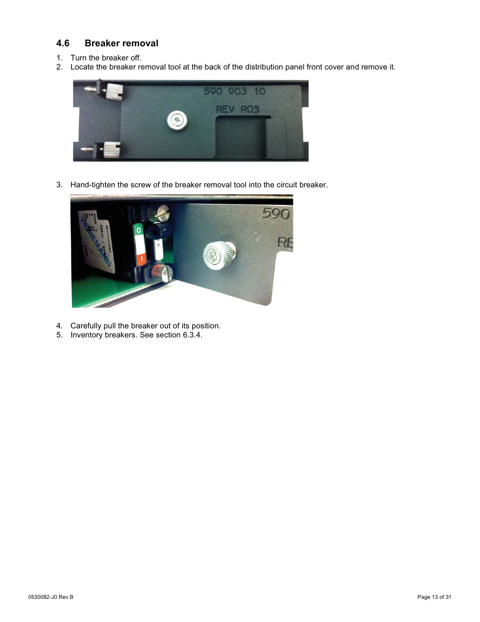 6 breaker removal | Alpha Technologies CXPS-HD 48-1.2-225 User Manual | Page 21 / 60