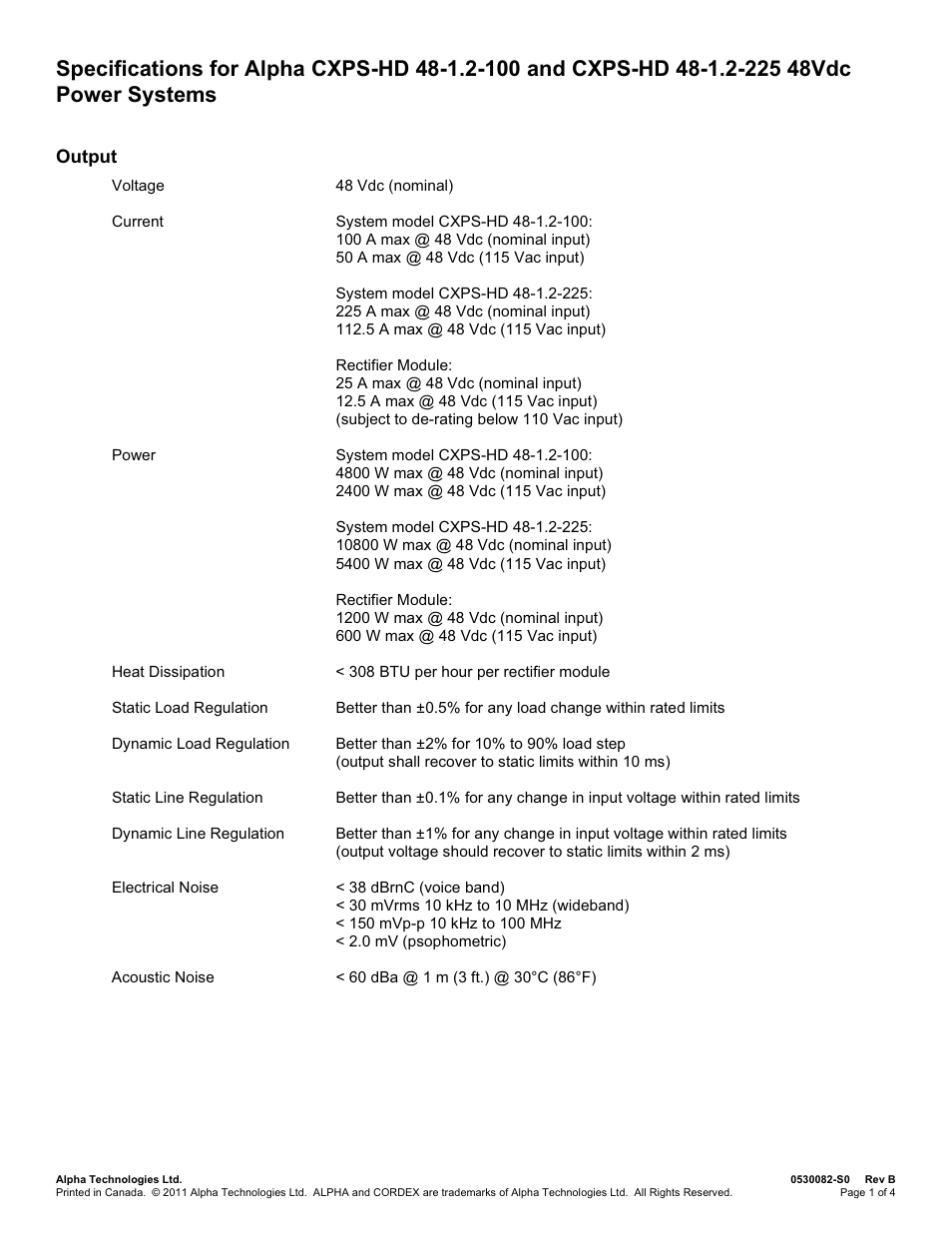 Alpha Technologies CXPS-HD 48-1.2-225 User Manual | Page 40 / 60