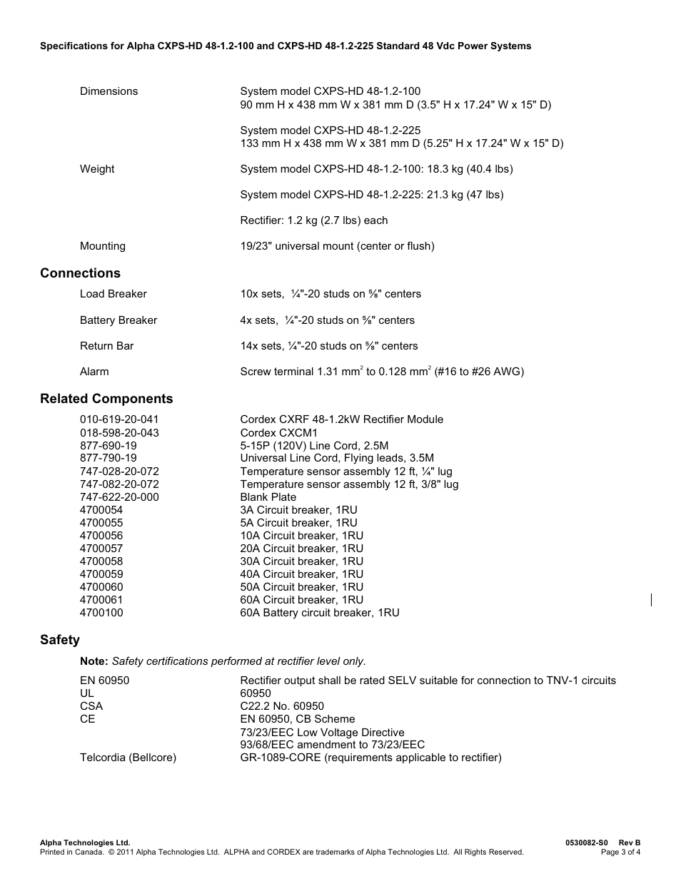 Alpha Technologies CXPS-HD 48-1.2-225 User Manual | Page 42 / 60
