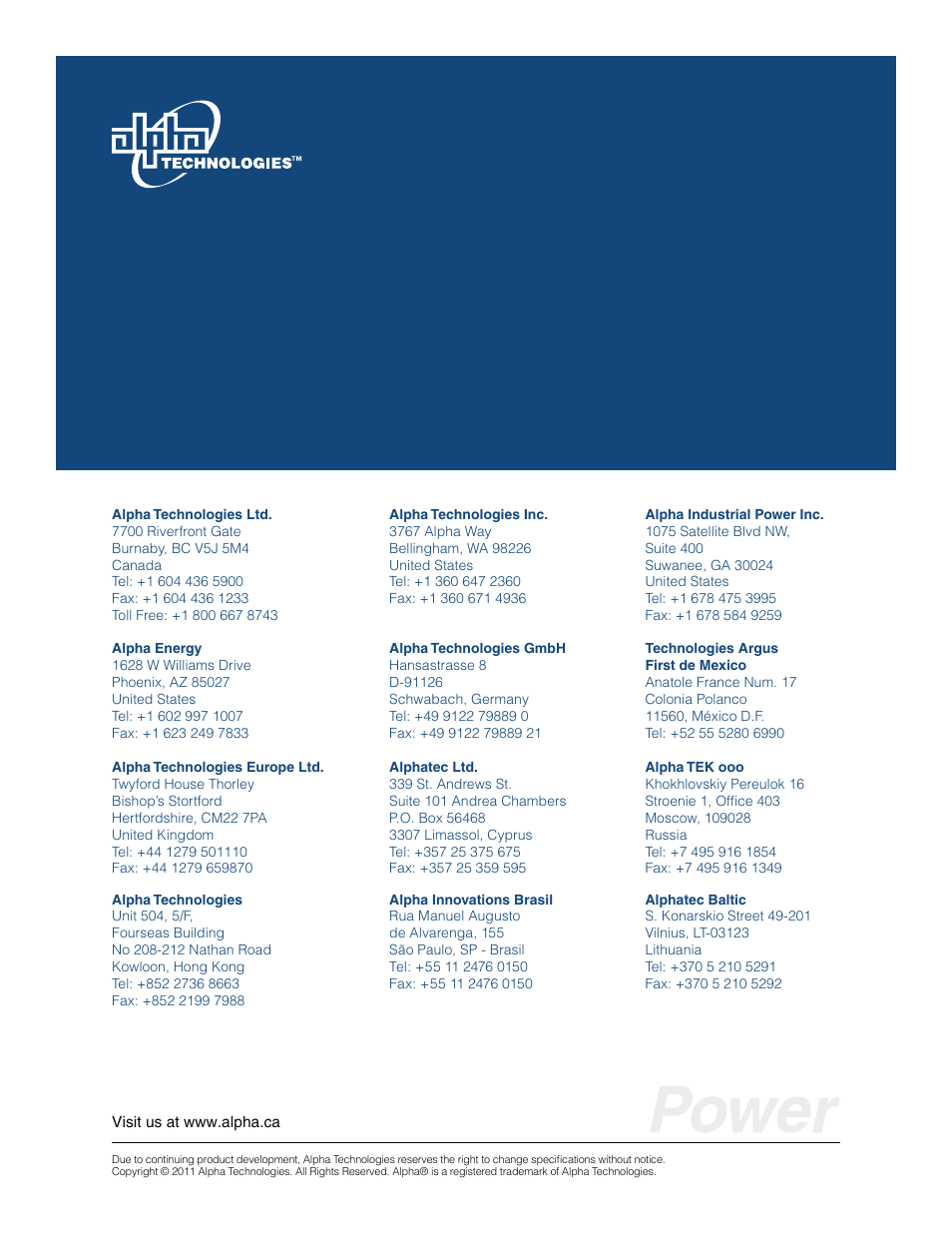 Alpha Technologies CXPS-HD 48-1.2-225 User Manual | Page 60 / 60