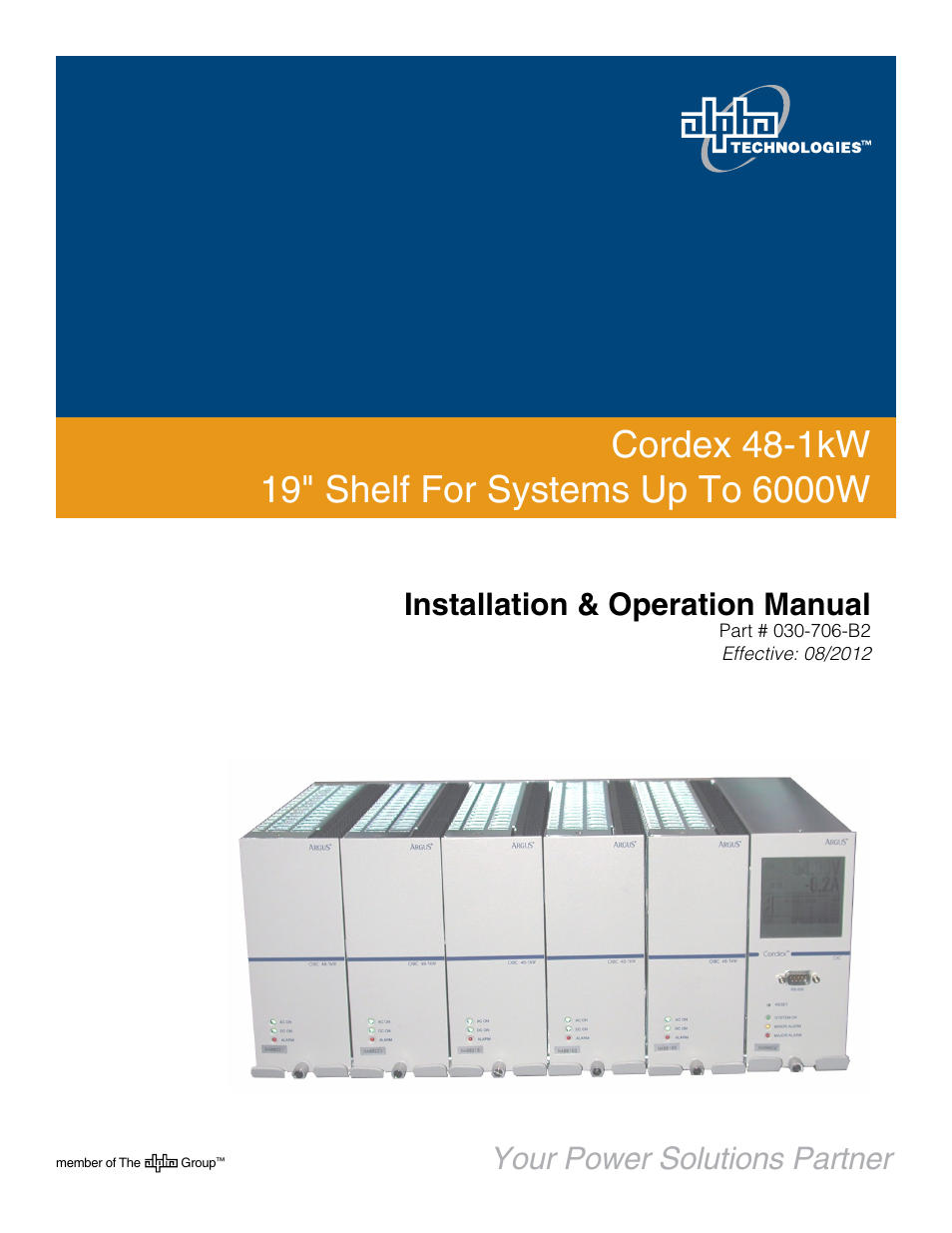 Alpha Technologies Cordex 48-1kW 19 6000W Installation User Manual | 48 pages