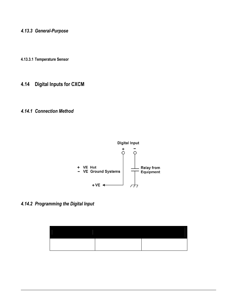 14 digital inputs for cxcm, 3 general-purpose, 1 connection method | 2 programming the digital input | Alpha Technologies Cordex 48-1kW 23 4000W User Manual | Page 16 / 44