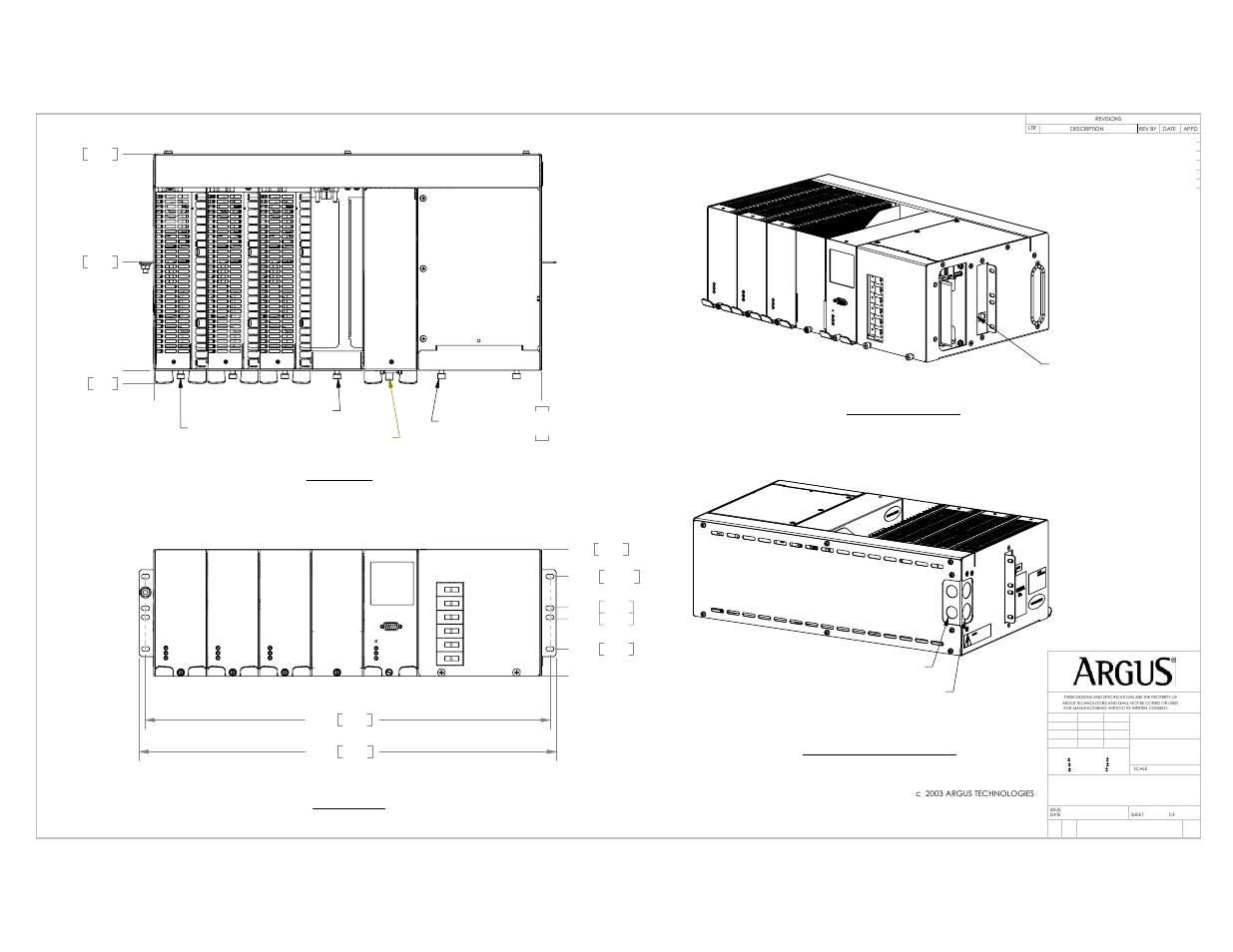 Plan view top view, Isometric view, Rear isometric view | Alpha Technologies Cordex 48-1kW 23 4000W User Manual | Page 38 / 44
