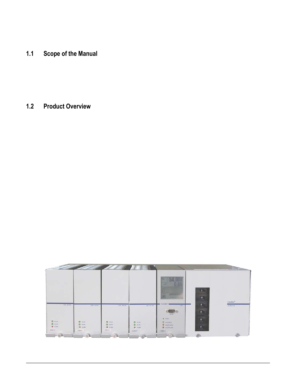Ntroduction, Scope of the manual, Product overview | 1 scope of the manual, 2 product overview | Alpha Technologies Cordex 48-1kW 23 4000W User Manual | Page 7 / 44