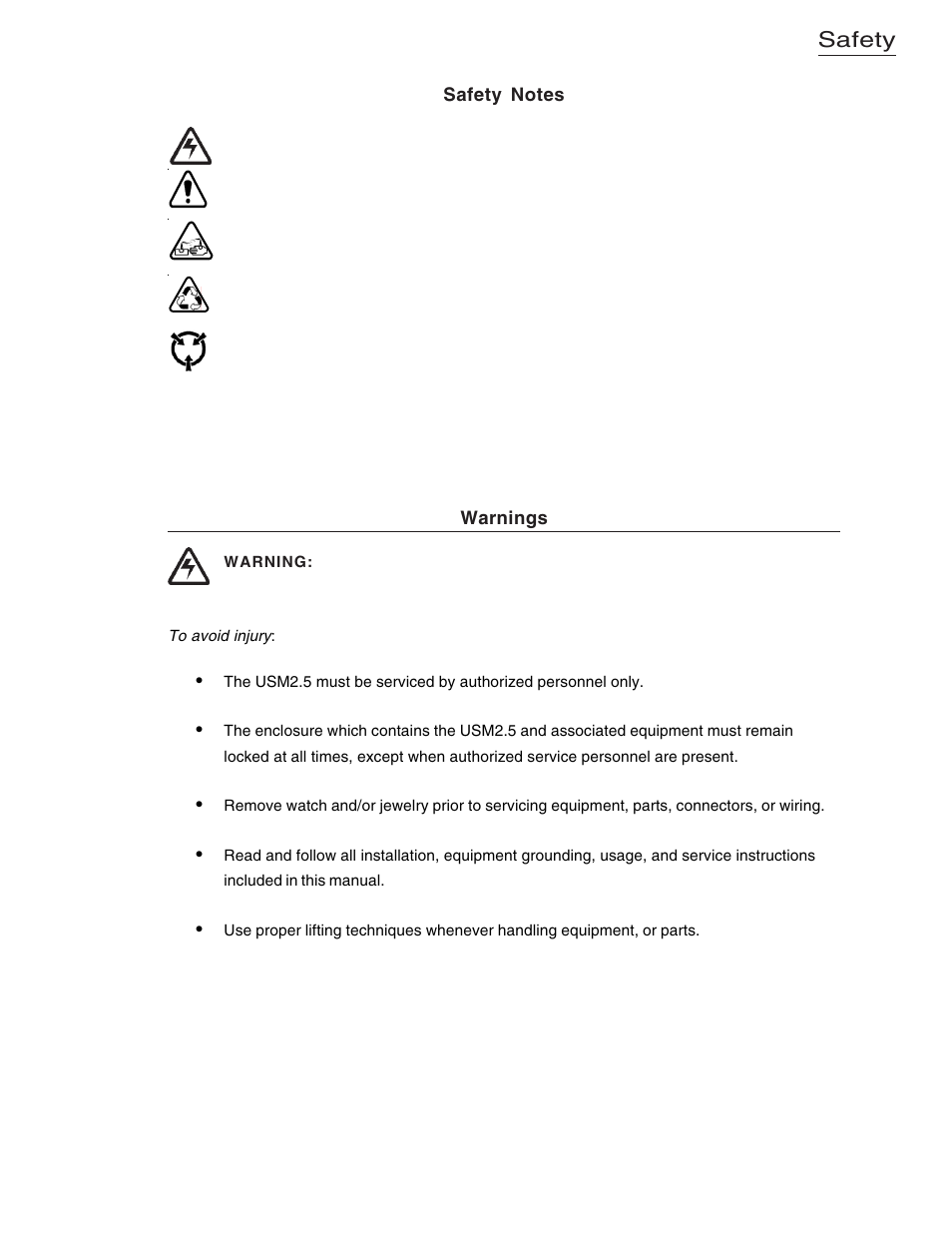 Safety | Alpha Technologies USM2.5 Status Monitor User Manual | Page 5 / 28