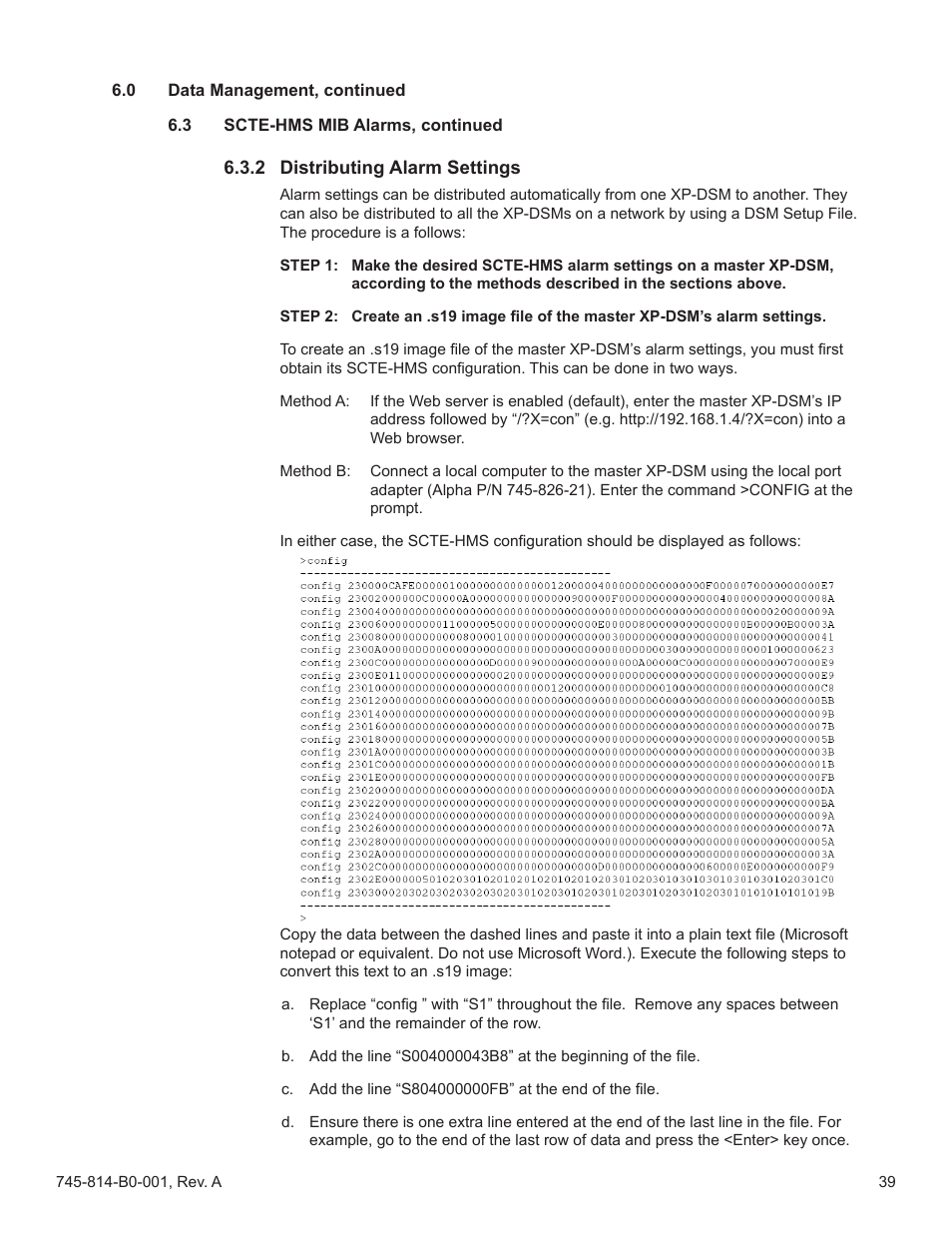 2 distributing alarm settings, Section 6.3.2 | Alpha Technologies AlphaNet DSM Series DOCSIS User Manual | Page 39 / 63