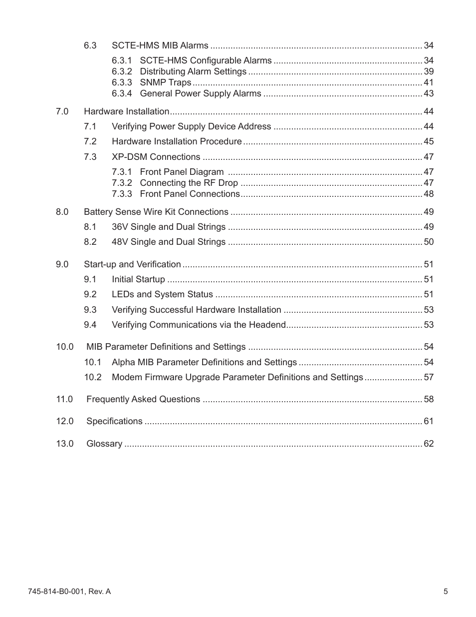 Alpha Technologies AlphaNet DSM Series DOCSIS User Manual | Page 5 / 63