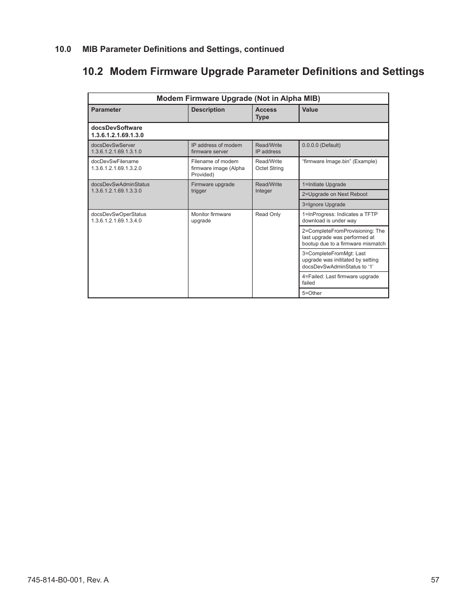 Alpha Technologies AlphaNet DSM Series DOCSIS User Manual | Page 57 / 63