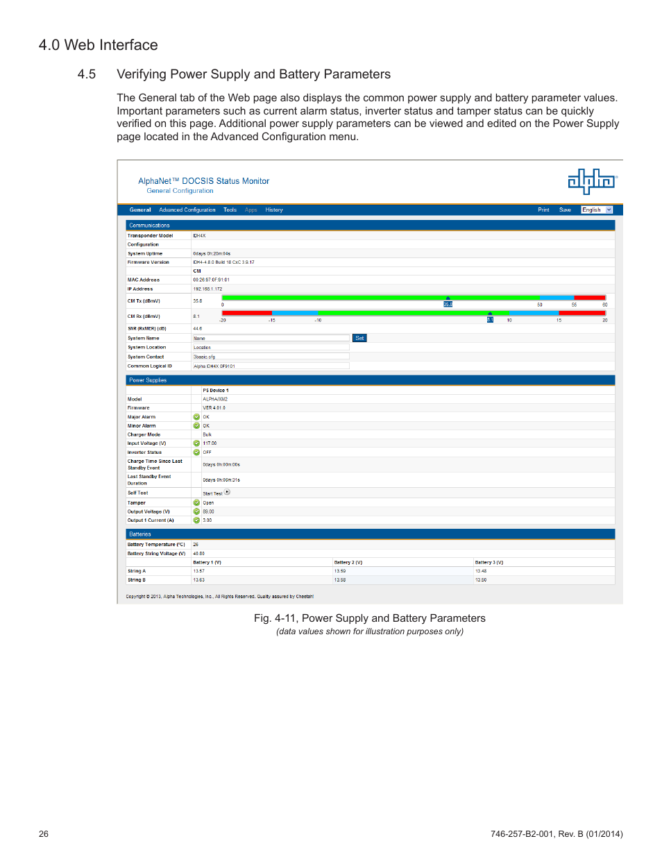0 web interface | Alpha Technologies AlphaNet IDH4 for XM2 and XM2-300HP Series - Technical Manual User Manual | Page 26 / 87