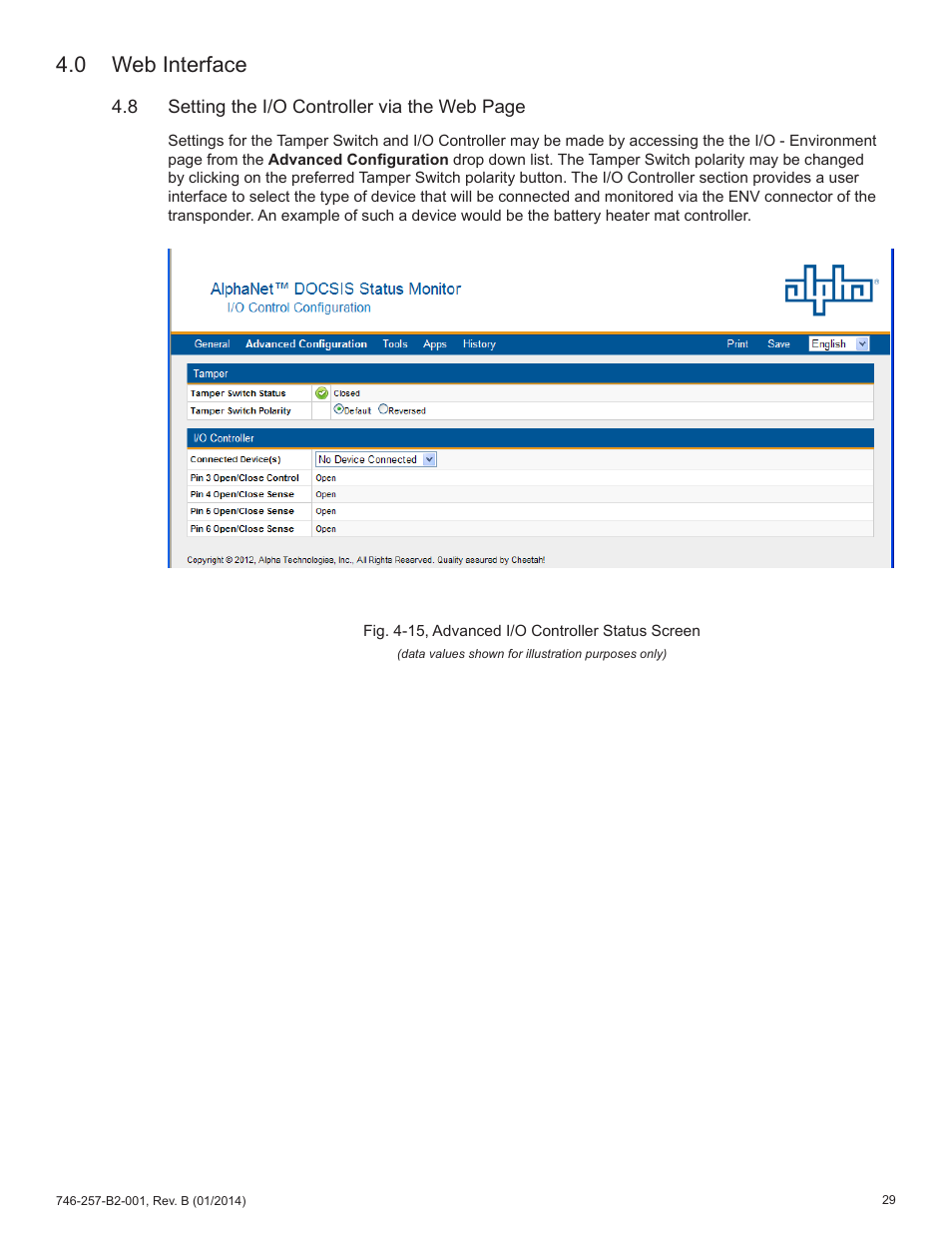 0 web interface | Alpha Technologies AlphaNet IDH4 for XM2 and XM2-300HP Series - Technical Manual User Manual | Page 29 / 87