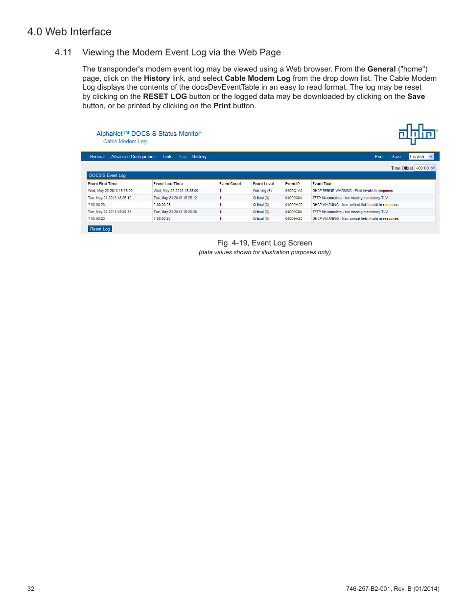 0 web interface | Alpha Technologies AlphaNet IDH4 for XM2 and XM2-300HP Series - Technical Manual User Manual | Page 32 / 87