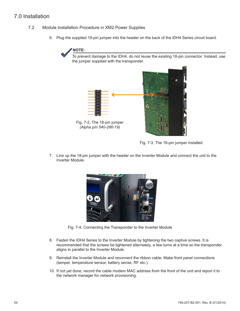 0 installation | Alpha Technologies AlphaNet IDH4 for XM2 and XM2-300HP Series - Technical Manual User Manual | Page 54 / 87