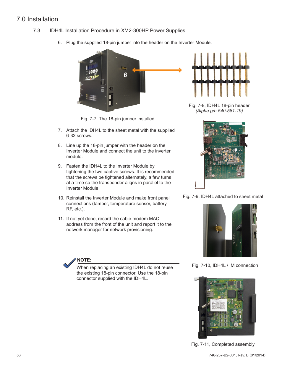 0 installation | Alpha Technologies AlphaNet IDH4 for XM2 and XM2-300HP Series - Technical Manual User Manual | Page 56 / 87