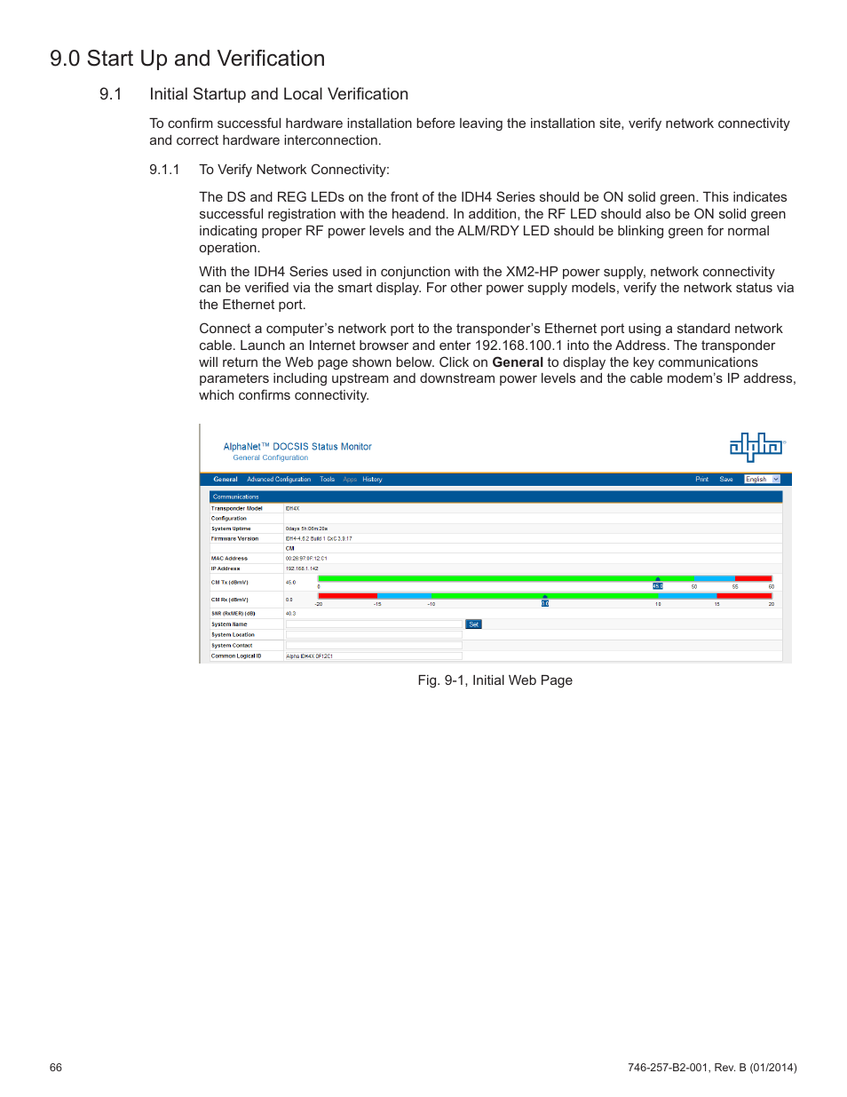 0 start up and verification | Alpha Technologies AlphaNet IDH4 for XM2 and XM2-300HP Series - Technical Manual User Manual | Page 66 / 87