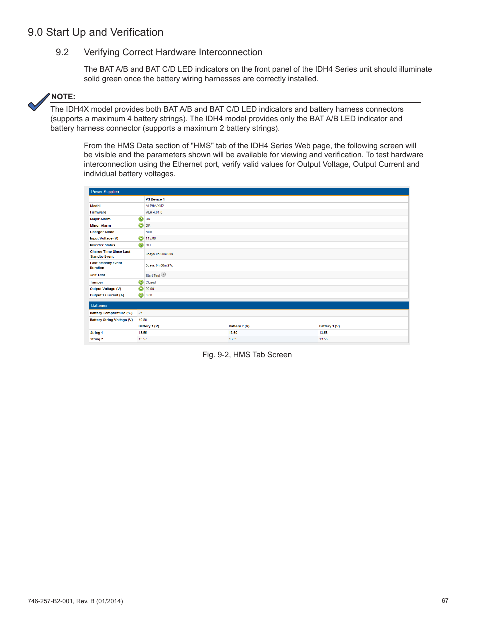 0 start up and verification | Alpha Technologies AlphaNet IDH4 for XM2 and XM2-300HP Series - Technical Manual User Manual | Page 67 / 87