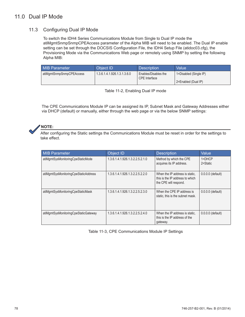 0 dual ip mode, 3 configuring dual ip mode | Alpha Technologies AlphaNet IDH4 for XM2 and XM2-300HP Series - Technical Manual User Manual | Page 78 / 87