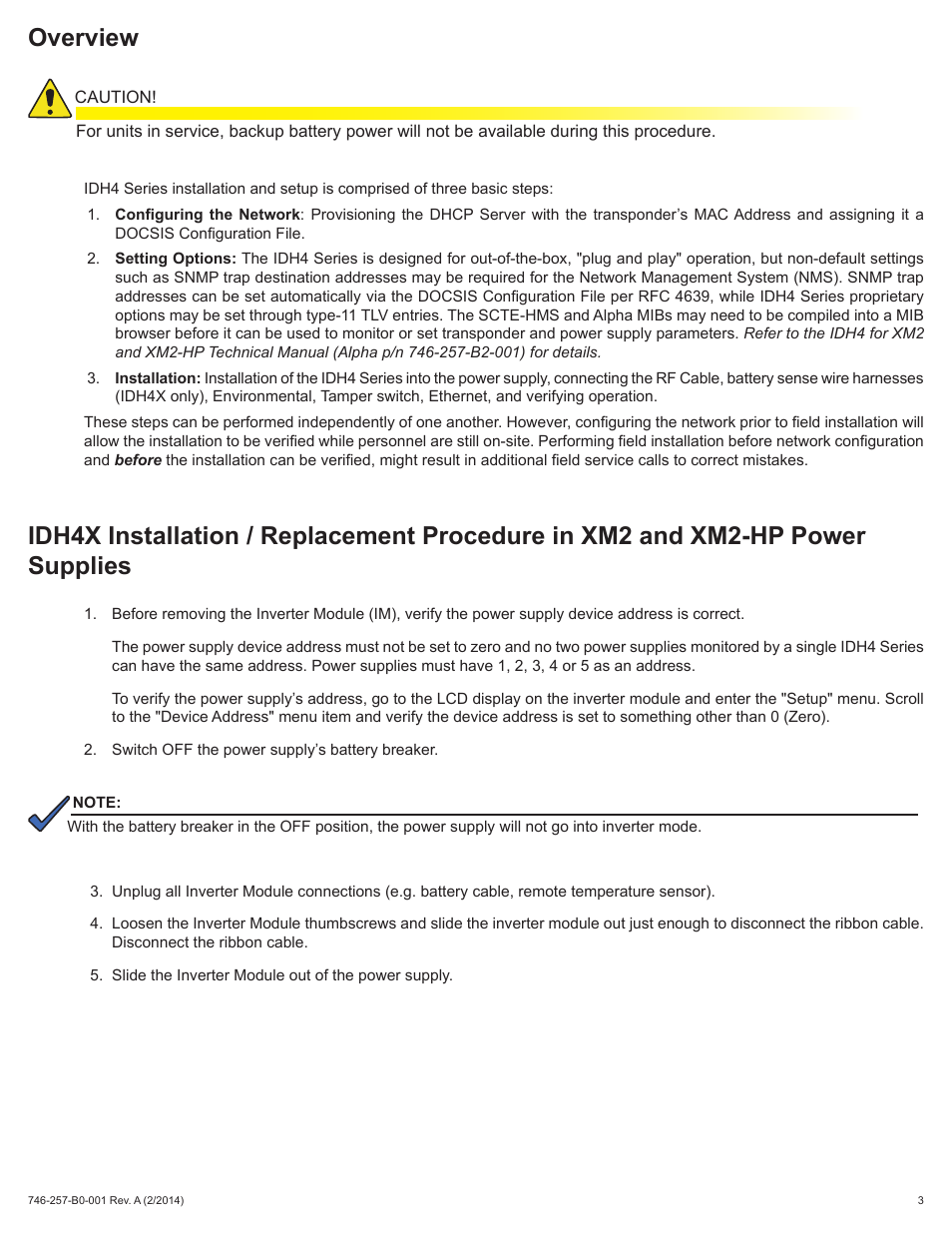 Overview | Alpha Technologies AlphaNet IDH4 for XM2, XM2-HP, and XM2-300HP Series - Quick Start Guide User Manual | Page 3 / 8