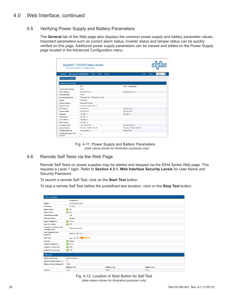 0 web interface, continued | Alpha Technologies AlphaNet IDH4 for XM3-HP Series - Technical Manual User Manual | Page 26 / 94