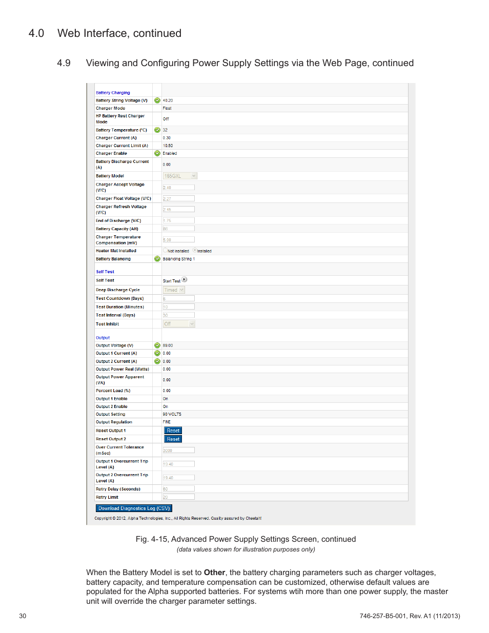0 web interface, continued | Alpha Technologies AlphaNet IDH4 for XM3-HP Series - Technical Manual User Manual | Page 30 / 94