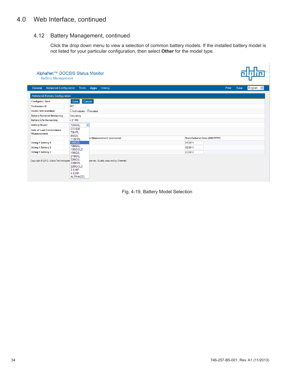 0 web interface, continued | Alpha Technologies AlphaNet IDH4 for XM3-HP Series - Technical Manual User Manual | Page 34 / 94