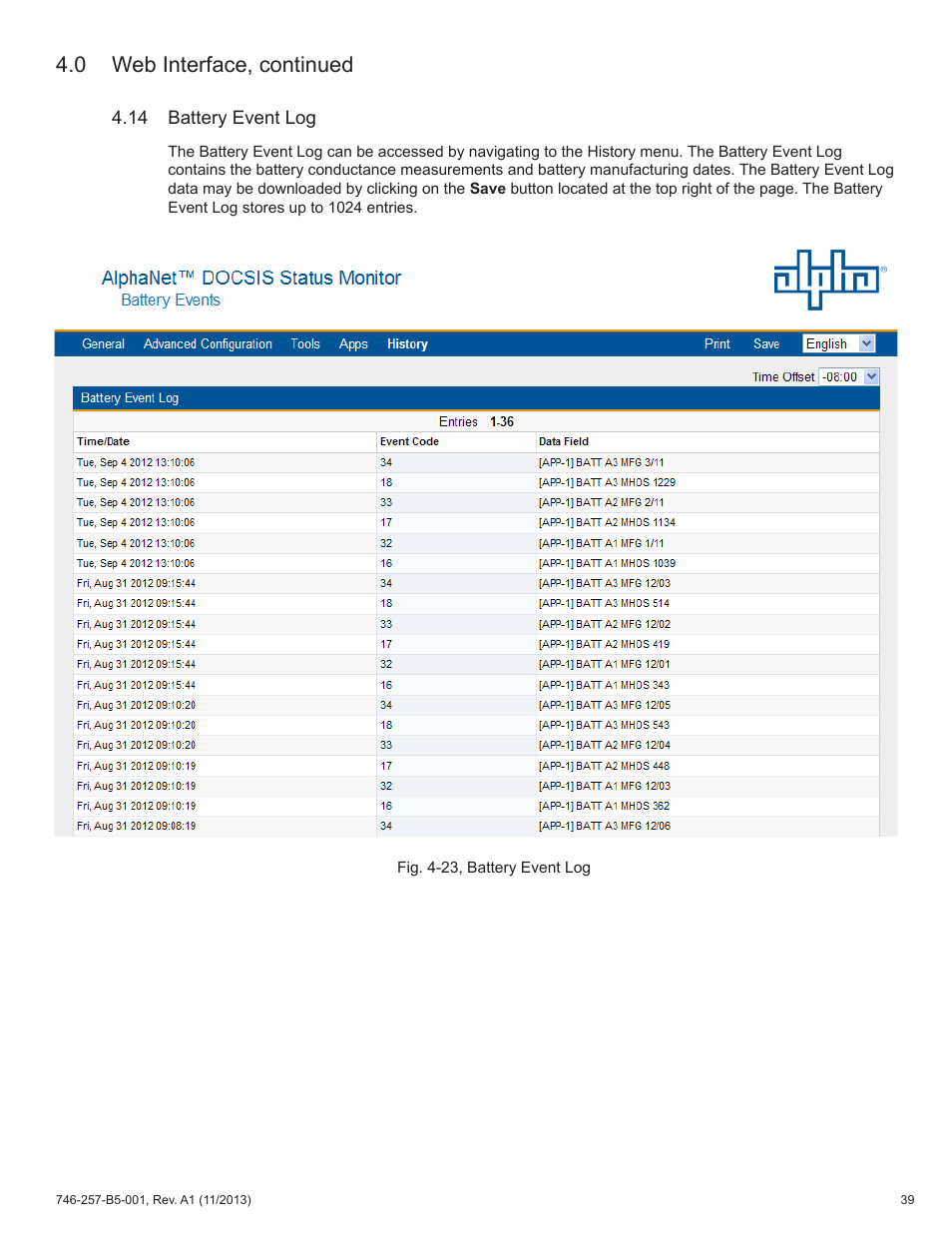 0 web interface, continued | Alpha Technologies AlphaNet IDH4 for XM3-HP Series - Technical Manual User Manual | Page 39 / 94