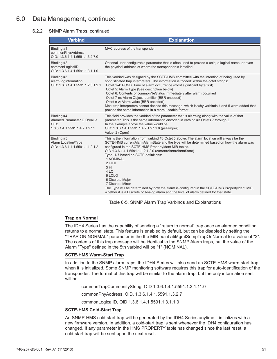 0 data management, continued | Alpha Technologies AlphaNet IDH4 for XM3-HP Series - Technical Manual User Manual | Page 51 / 94