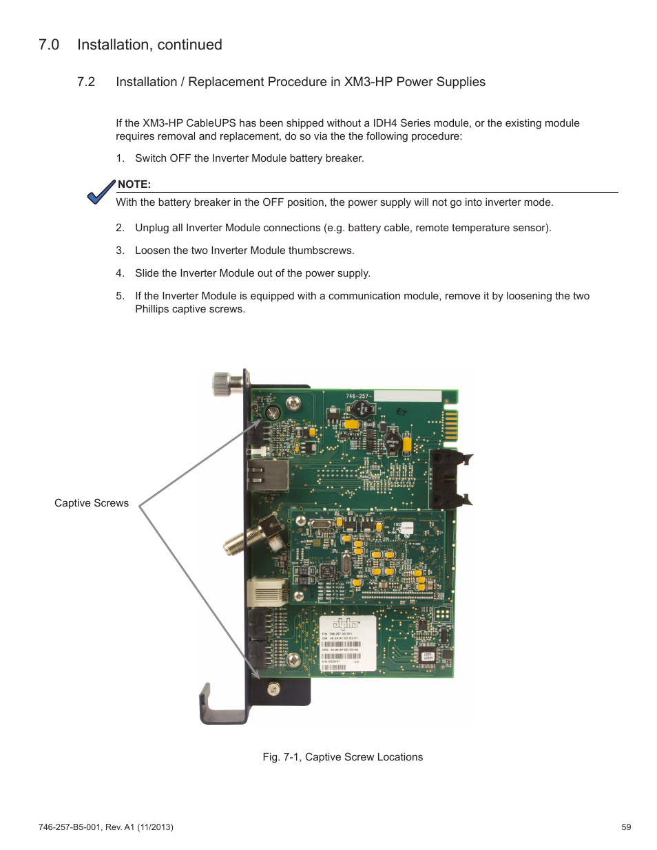 0 installation, continued | Alpha Technologies AlphaNet IDH4 for XM3-HP Series - Technical Manual User Manual | Page 59 / 94