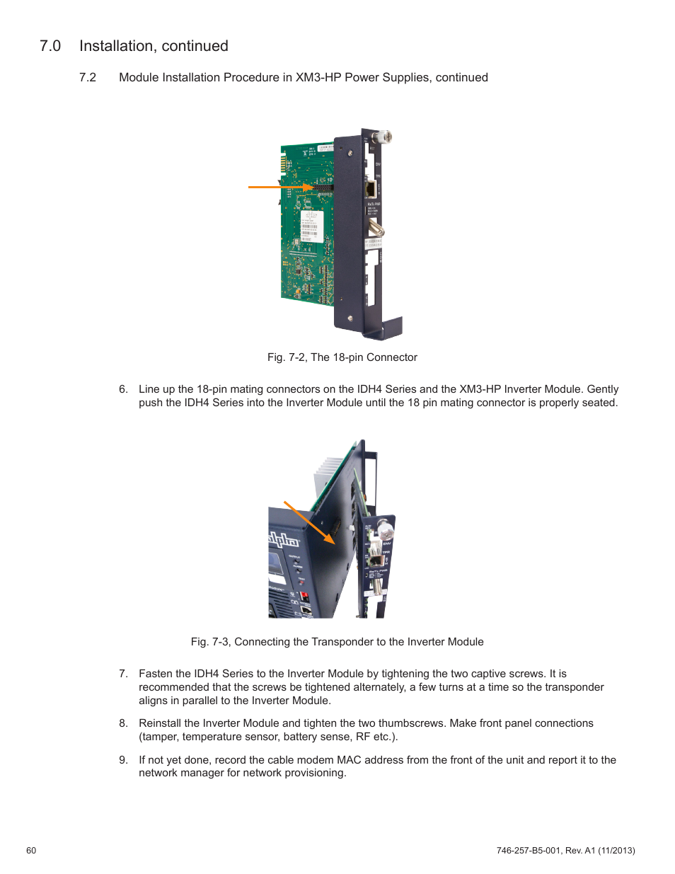 0 installation, continued | Alpha Technologies AlphaNet IDH4 for XM3-HP Series - Technical Manual User Manual | Page 60 / 94