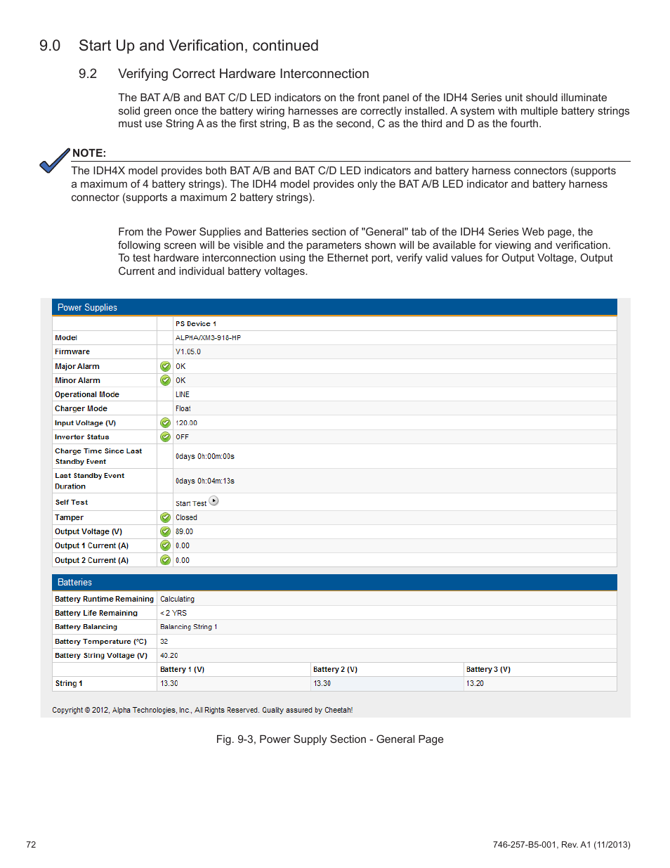 0 start up and verification, continued | Alpha Technologies AlphaNet IDH4 for XM3-HP Series - Technical Manual User Manual | Page 72 / 94