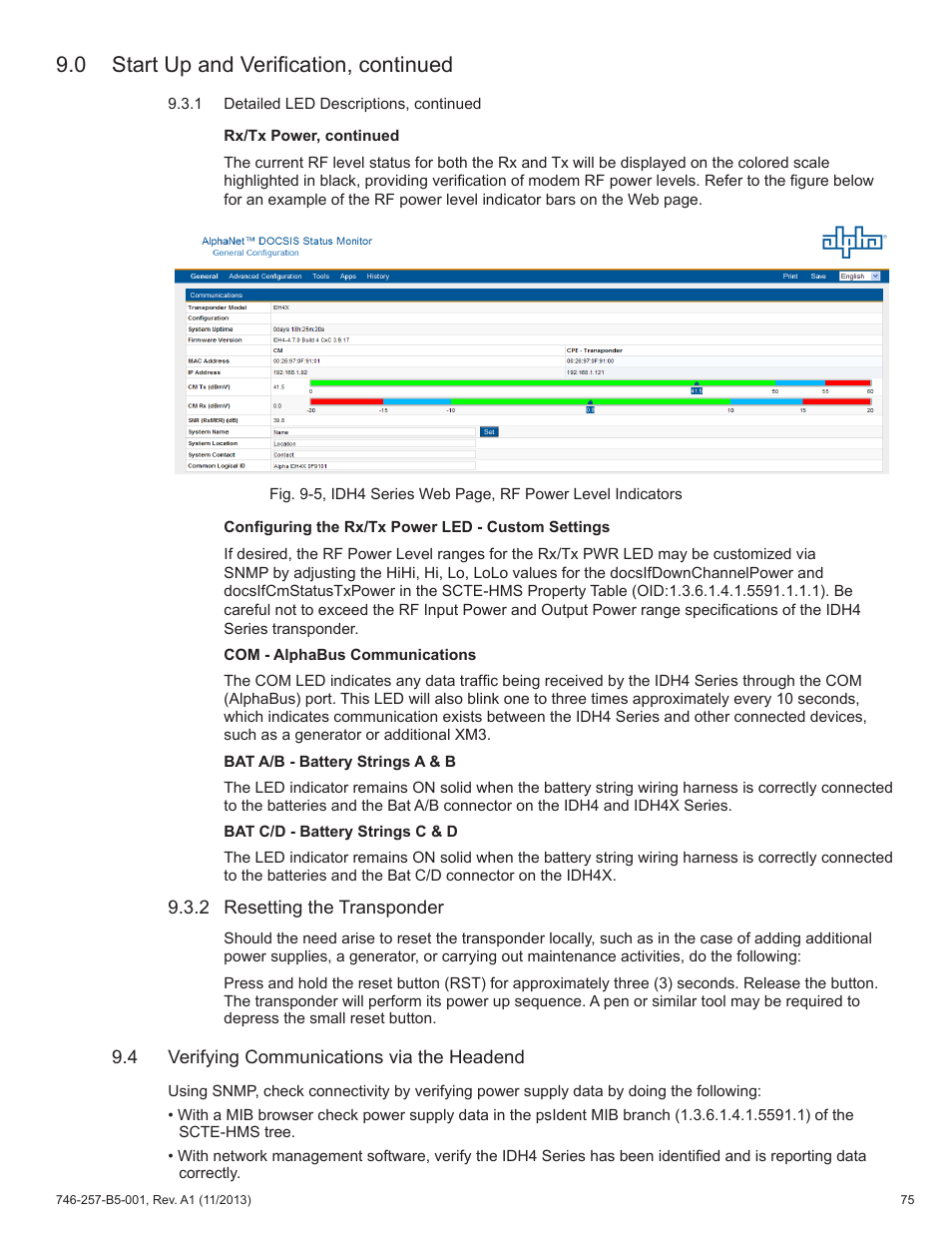 0 start up and verification, continued | Alpha Technologies AlphaNet IDH4 for XM3-HP Series - Technical Manual User Manual | Page 75 / 94