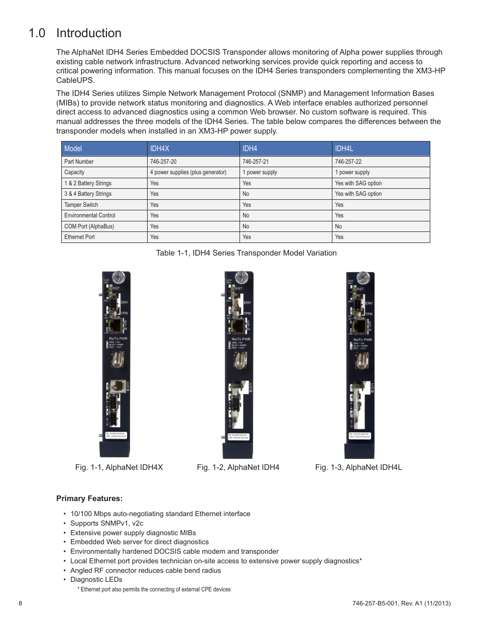 0 introduction | Alpha Technologies AlphaNet IDH4 for XM3-HP Series - Technical Manual User Manual | Page 8 / 94