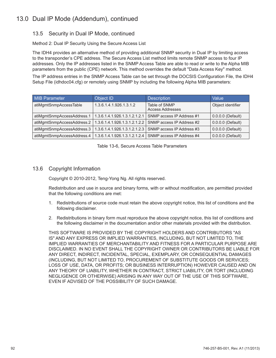 0 dual ip mode (addendum), continued | Alpha Technologies AlphaNet IDH4 for XM3-HP Series - Technical Manual User Manual | Page 92 / 94