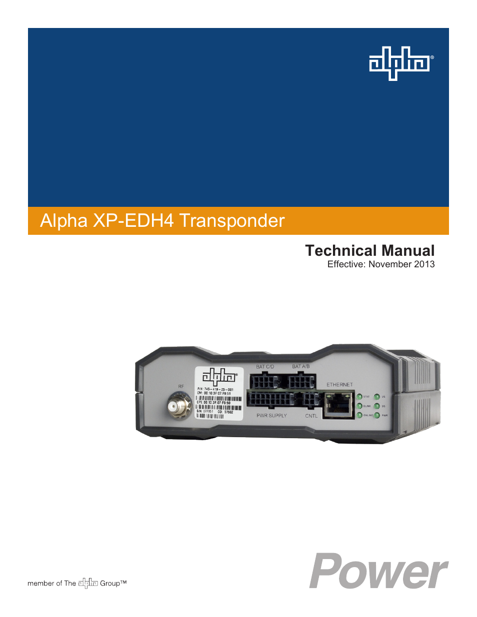 Alpha Technologies XP-EDH4 - Technical Manual User Manual | 81 pages