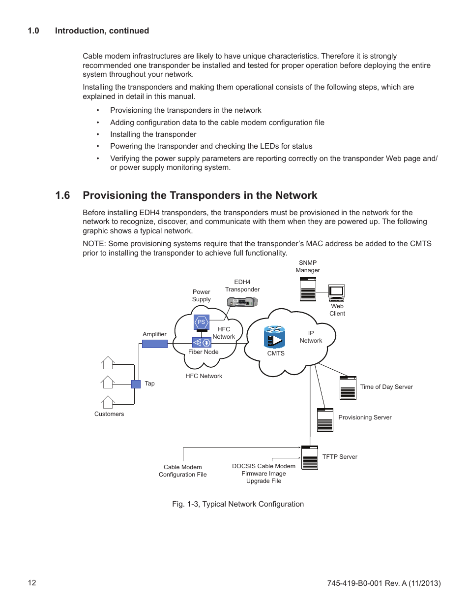 6 provisioning the transponders in the network, 0 introduction, continued | Alpha Technologies XP-EDH4 - Technical Manual User Manual | Page 12 / 81