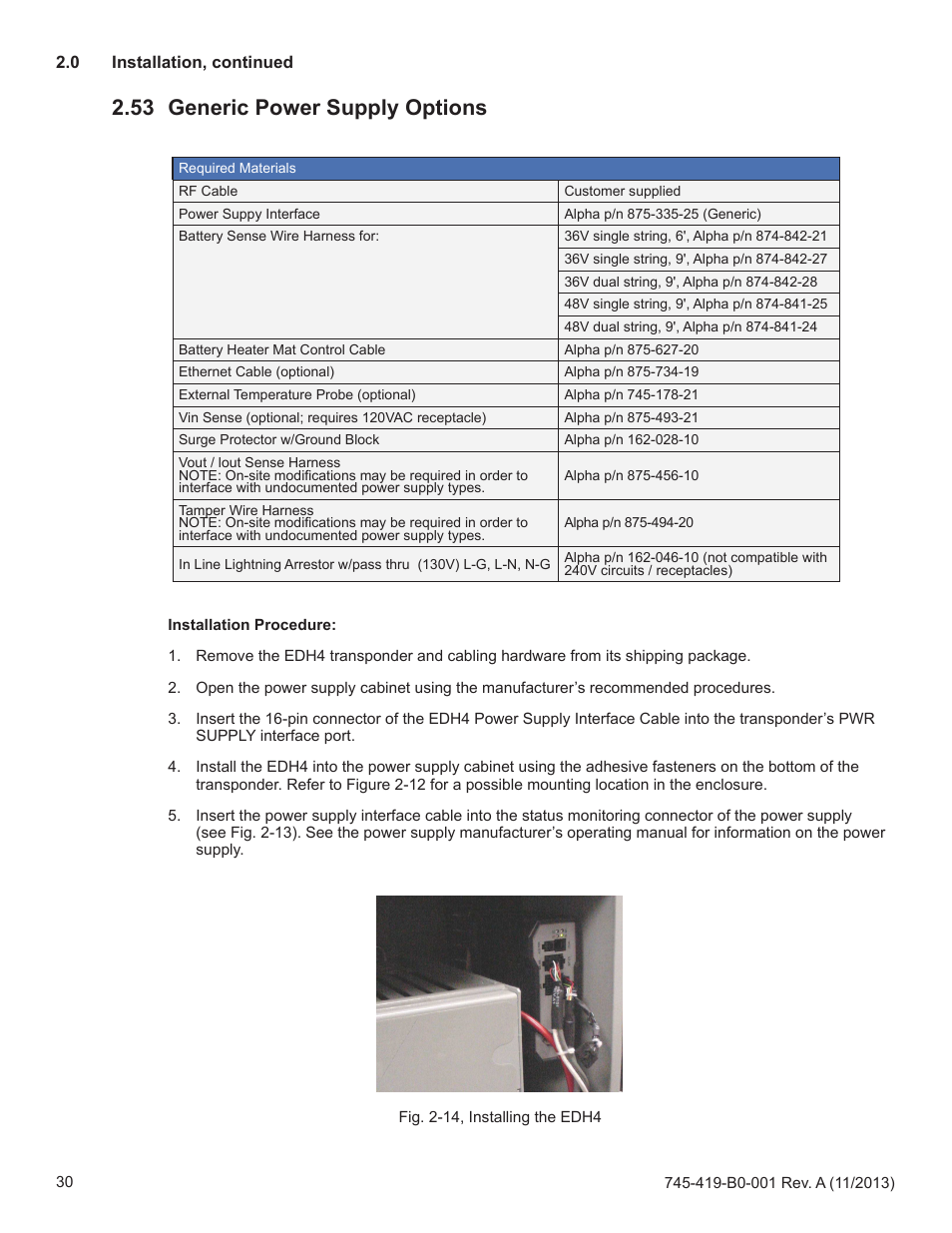 53 generic power supply options | Alpha Technologies XP-EDH4 - Technical Manual User Manual | Page 30 / 81