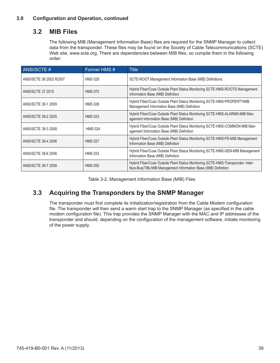 2 mib files, 3 acquiring the transponders by the snmp manager | Alpha Technologies XP-EDH4 - Technical Manual User Manual | Page 39 / 81