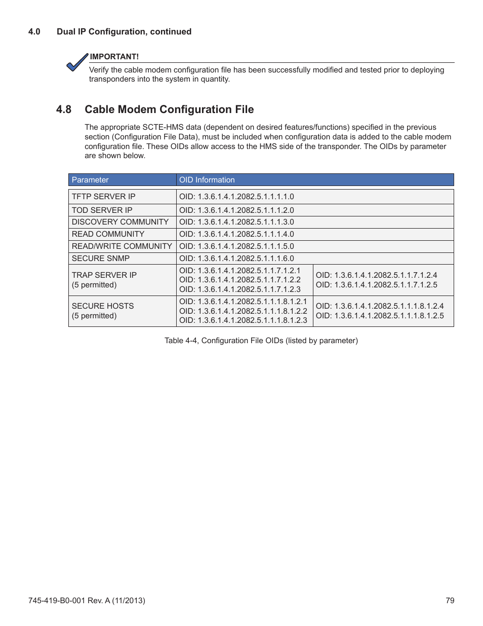 8 cable modem configuration file | Alpha Technologies XP-EDH4 - Technical Manual User Manual | Page 79 / 81