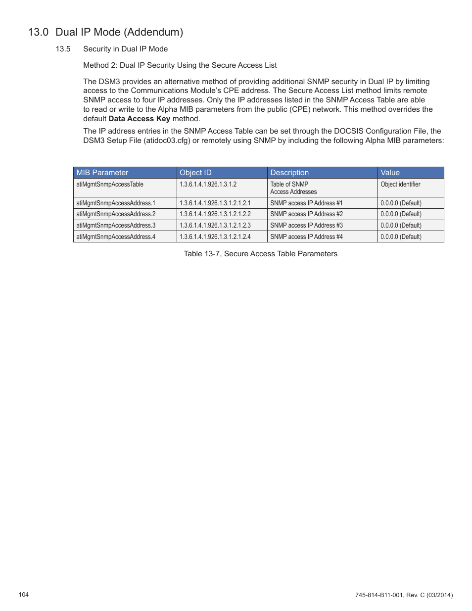 0 dual ip mode (addendum) | Alpha Technologies DSM3 for XM3 - Technical Manual User Manual | Page 104 / 106