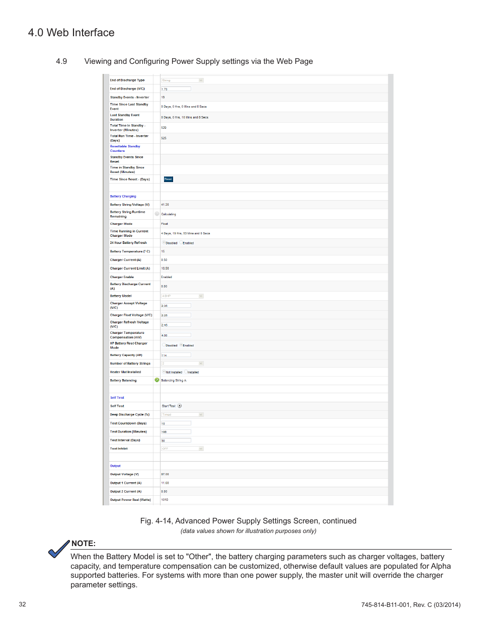 0 web interface | Alpha Technologies DSM3 for XM3 - Technical Manual User Manual | Page 32 / 106