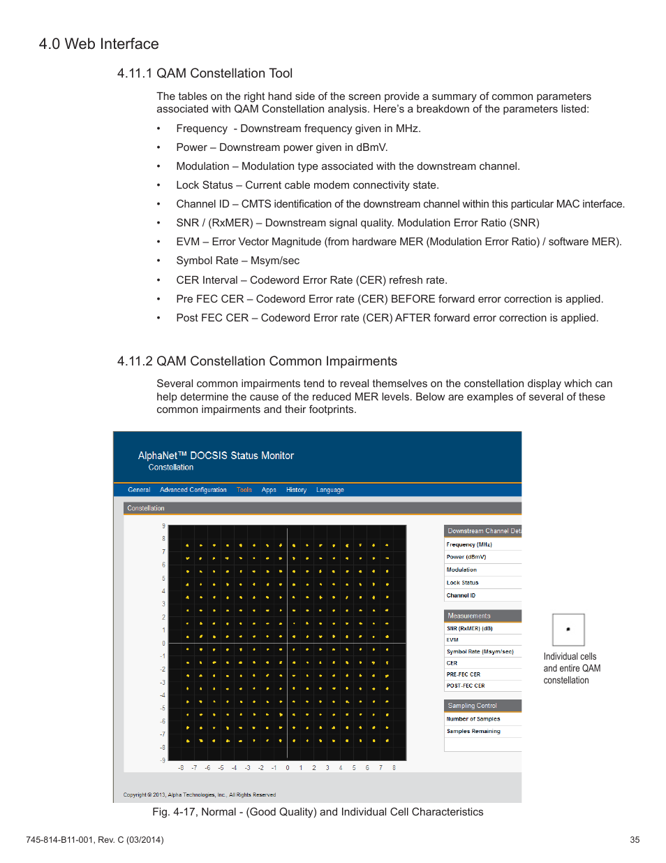 2 qam constellation common impairments, 0 web interface | Alpha Technologies DSM3 for XM3 - Technical Manual User Manual | Page 35 / 106