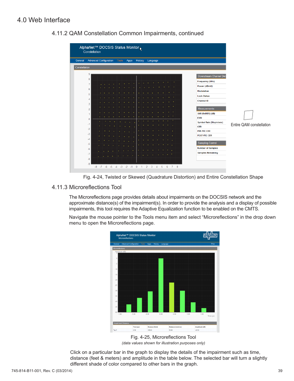 3 microreflections tool, Fig. 4-25, microreflections tool, 0 web interface | Alpha Technologies DSM3 for XM3 - Technical Manual User Manual | Page 39 / 106
