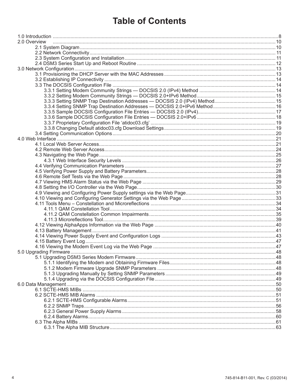 Alpha Technologies DSM3 for XM3 - Technical Manual User Manual | Page 4 / 106