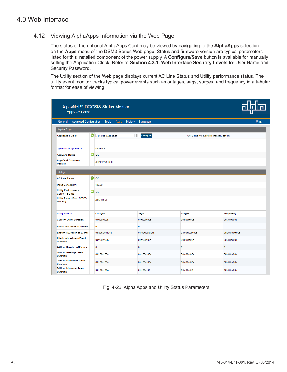 0 web interface | Alpha Technologies DSM3 for XM3 - Technical Manual User Manual | Page 40 / 106
