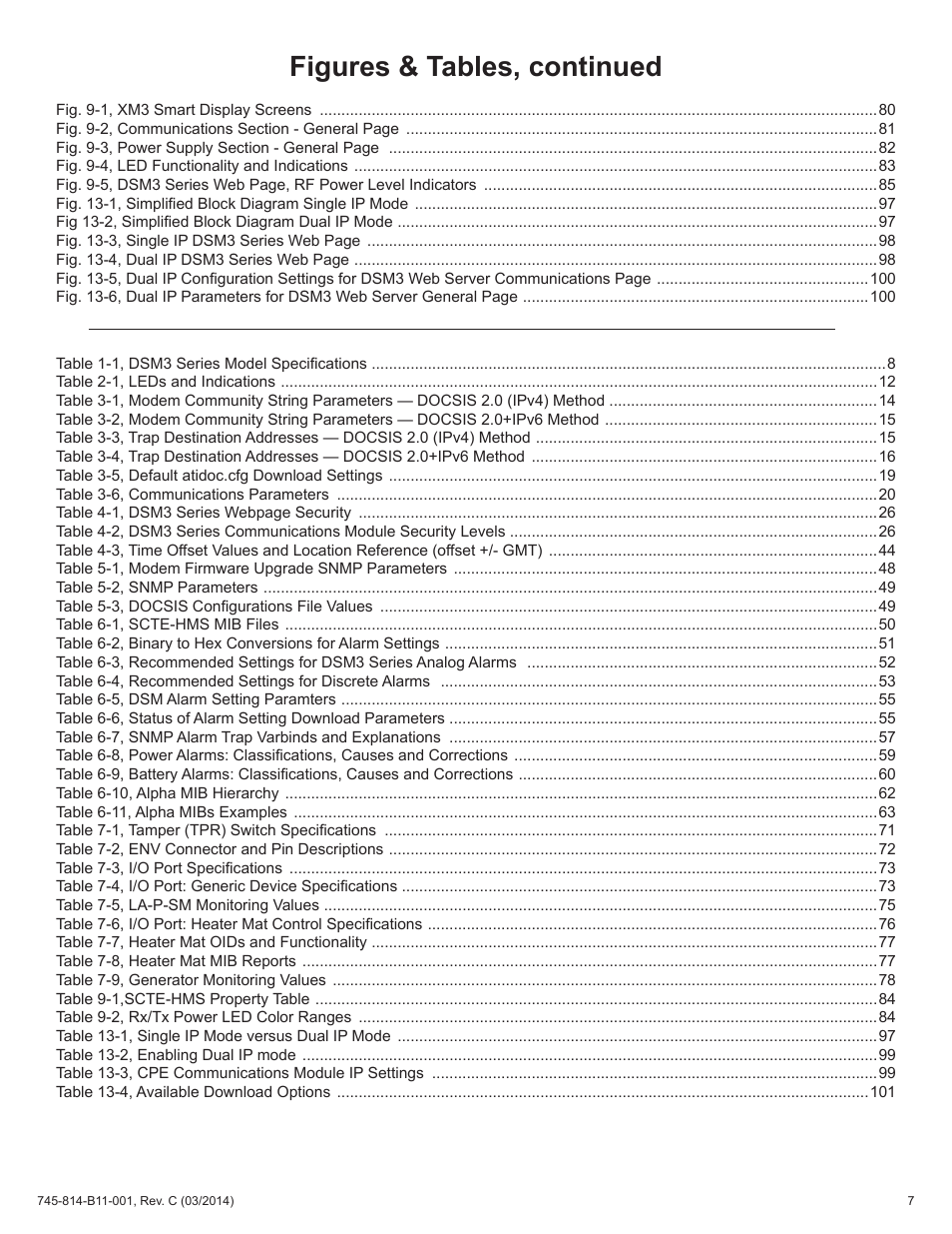 Figures & tables, continued | Alpha Technologies DSM3 for XM3 - Technical Manual User Manual | Page 7 / 106