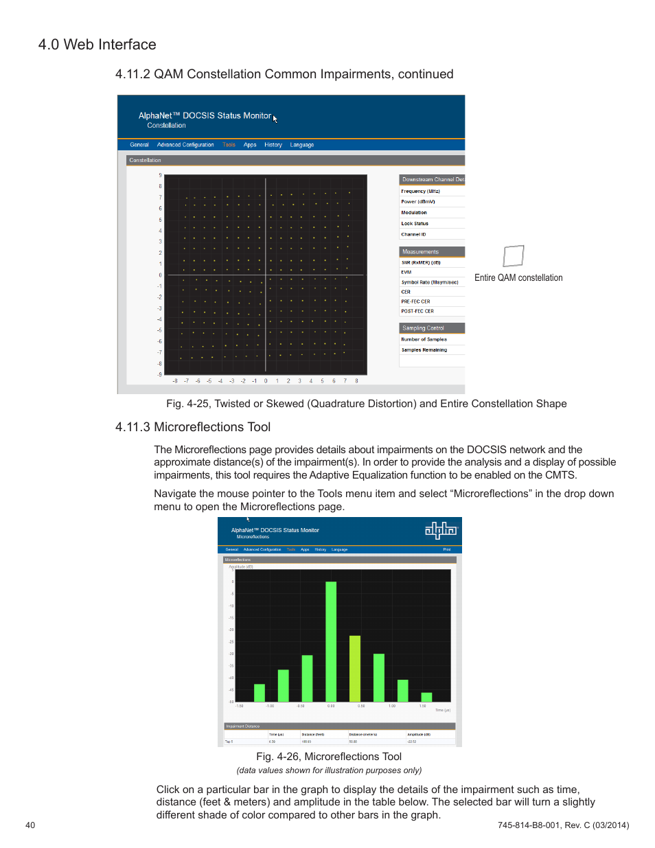 Fig. 4-26, microreflections tool, 3 microreflections tool, 0 web interface | Alpha Technologies DSM3 for XM2 - Technical Manual User Manual | Page 40 / 95