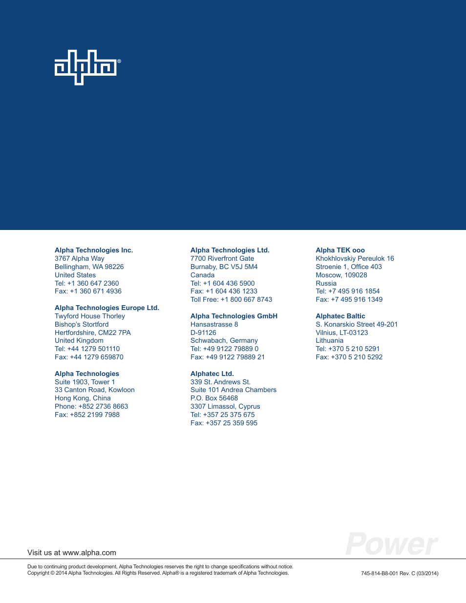 Alpha Technologies DSM3 for XM2 - Technical Manual User Manual | Page 95 / 95