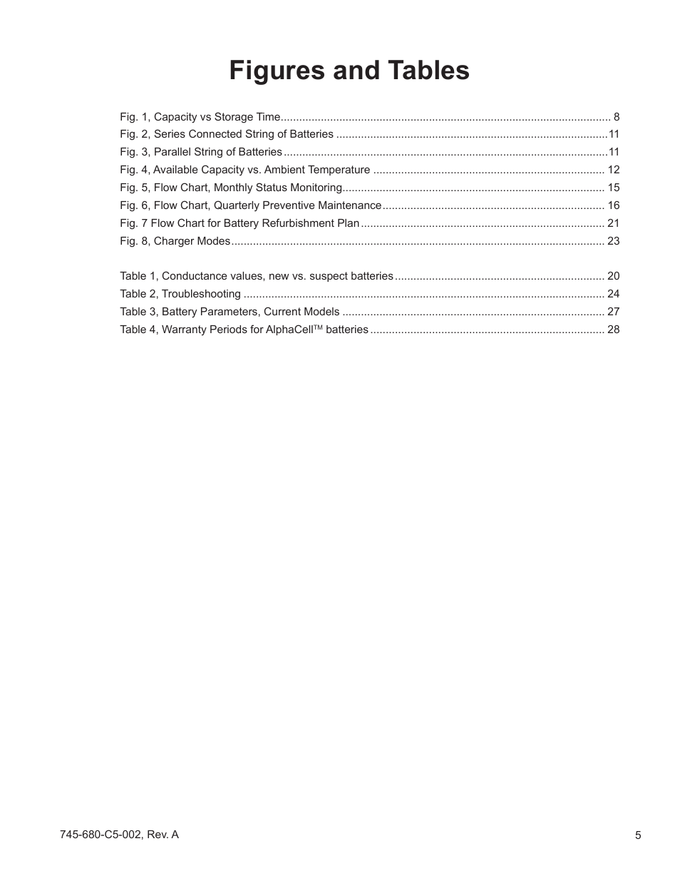 Figures and tables | Alpha Technologies AlphaCell HP User Manual | Page 5 / 32