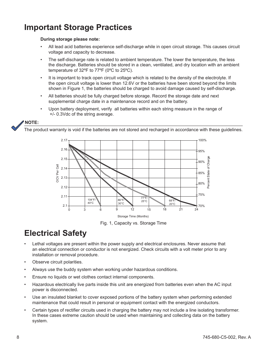 Electrical safety, Important storage practices | Alpha Technologies AlphaCell HP User Manual | Page 8 / 32