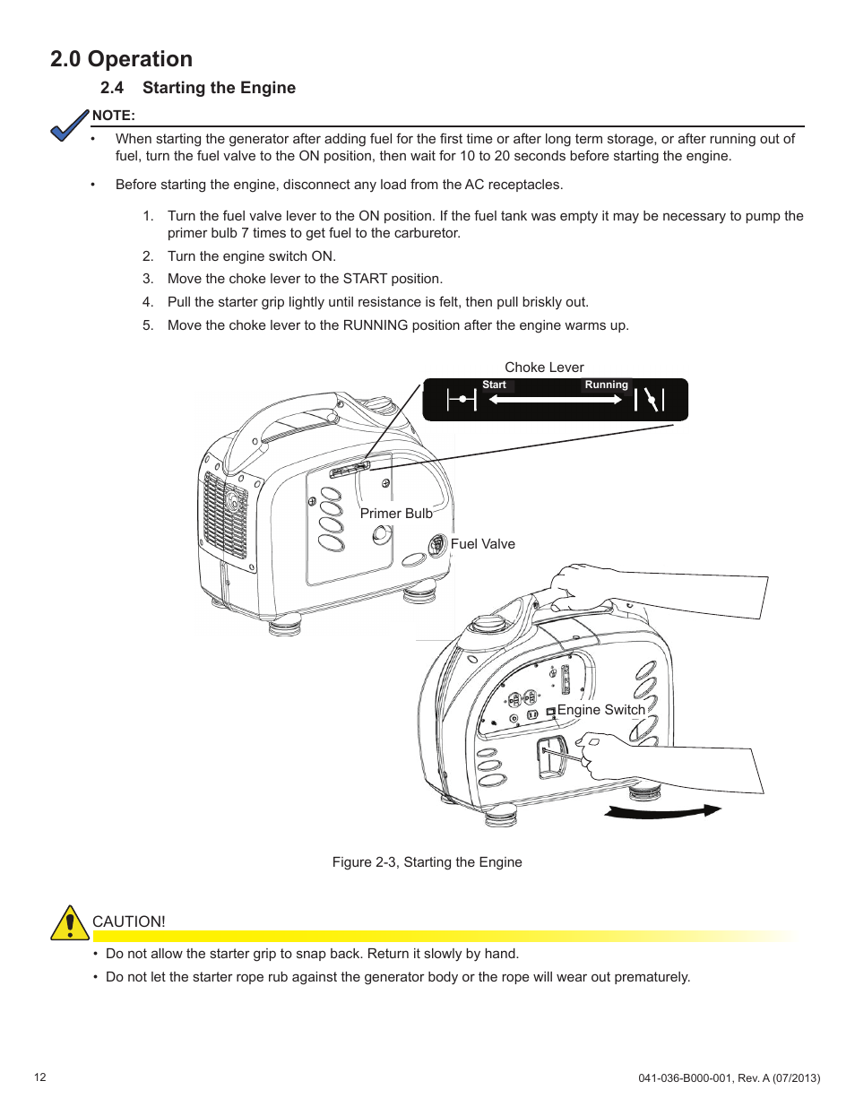 0 operation | Alpha Technologies AlphaGen ACX2000i 120V - Operator's Manual User Manual | Page 12 / 38